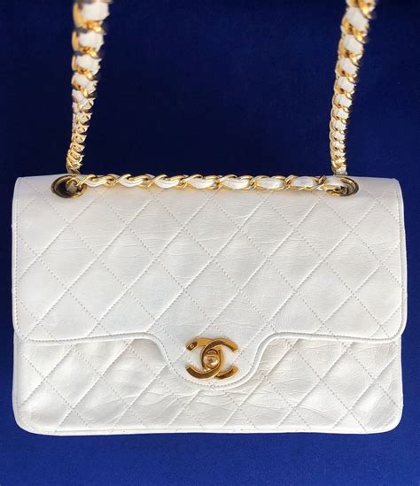 vintage chanel white bag